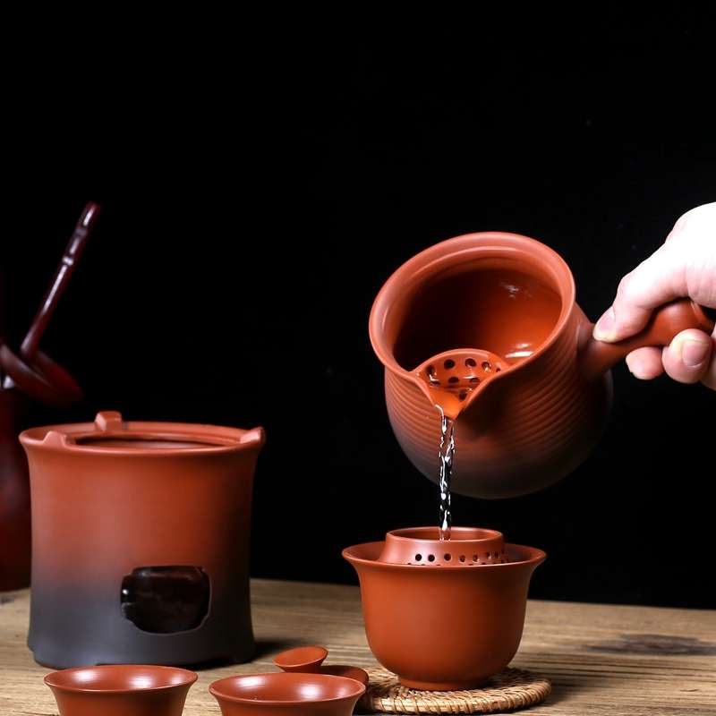 紫砂酒精炉围炉煮茶泡茶壶 烧水壶旅行户外功夫茶具 酒精灯温茶器