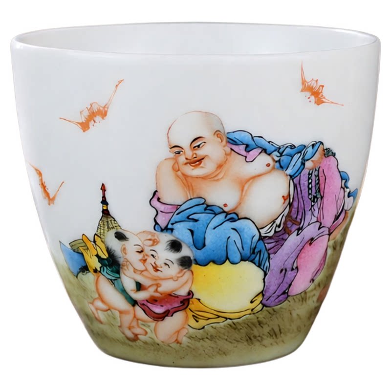 京德窑陶瓷原矿手绘粉彩功夫茶杯