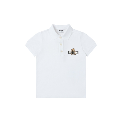 【新品首降】莫斯奇诺26早春儿童logo徽标装饰泰迪熊polo衫T恤