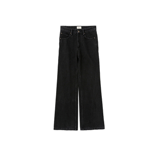 UN MUTE25FW 土耳其进口全棉斜纹设计重磅黑牛中腰微喇牛仔裤