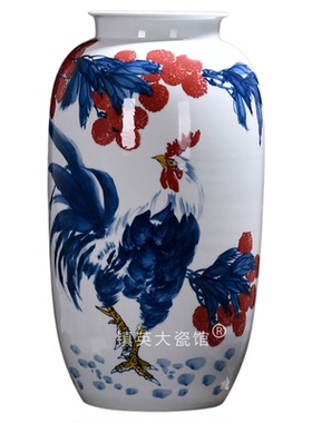 大吉冬瓜瓶中式公司客厅书房摆件