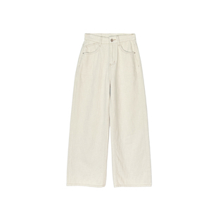 实穿神裤！~柔软亚麻莱赛尔阔腿牛仔裤女新款浅色宽松直筒长裤子