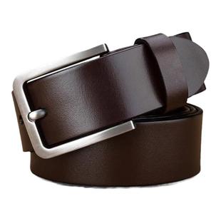 复古头层牛皮男士皮带简约百搭高档双面牛皮针扣男士牛仔裤腰带