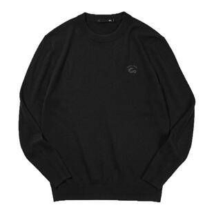 HLA/海澜之家中华龙长袖黑色纯羊毛针织衫2025秋新圆领修身毛衣男