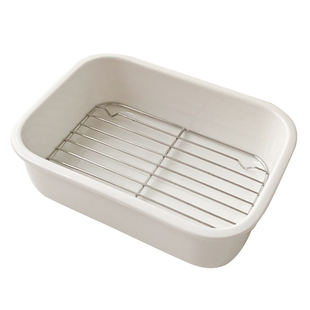 陶瓷烤盘带沥油网ins烤箱蒸锅蒸盘焗饭盘子空气炸锅家用蒸菜盘