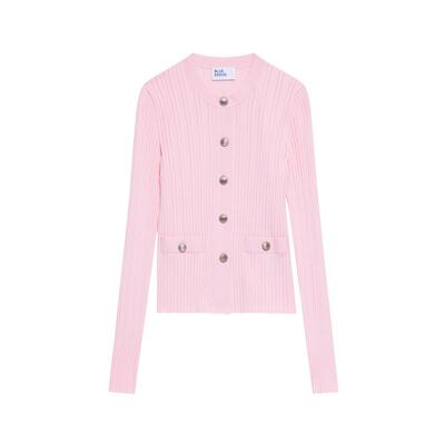 blueerdos翻花木天丝针织开衫