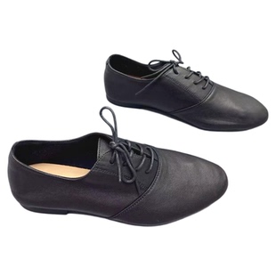 真皮女鞋2025秋季新款法式软底羊皮小皮鞋系带低帮时尚单鞋休闲鞋