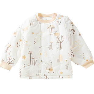 童泰新款婴幼儿薄棉肩开上衣 男女宝宝1-3岁纯棉净色保暖衣服1778