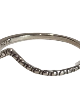 hellojune 通体925银 v字戒指