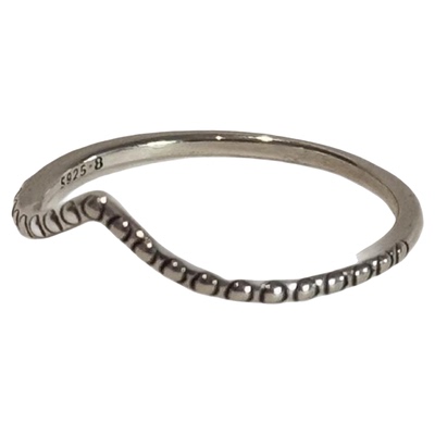 hellojune 通体925银 v字戒指