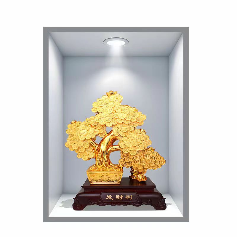 墙面装饰贴画仿真3d立体效果植物花卉卫生间玻璃墙壁画餐厅自粘画