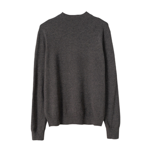 ENJOYME极简风半高领针织衫女秋冬宽松灰色毛衣高级感打底衫上衣