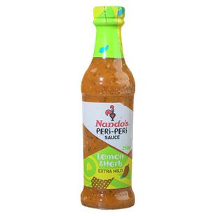 Nando's peri-peri英国南逗牌辣椒酱柠檬味特辣腌烤鸡肉披萨蘸酱