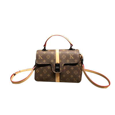 香港品牌时尚印花复古气质手提包