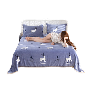 法兰绒床单单件加绒加厚牛奶珊瑚绒毛毯双面绒冬季毛绒毯子被单人