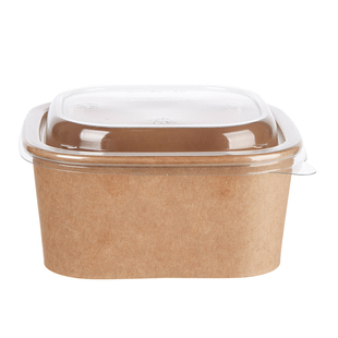 一次性正方形牛皮纸盒沙拉包装盒轻食便当加厚可降解整箱外卖餐盒