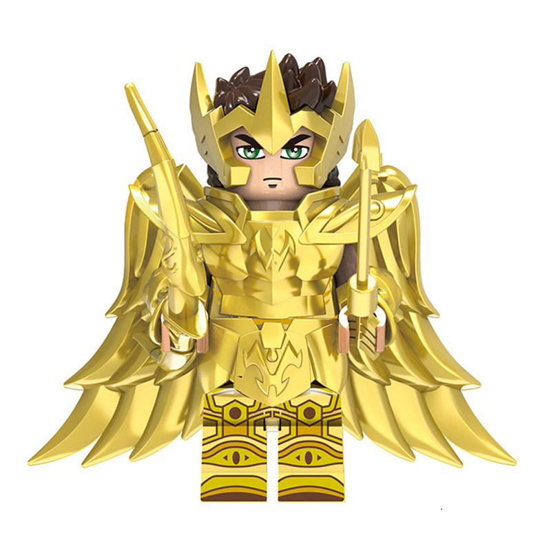 圣斗士人仔积木小人第三方星矢射手座黄金圣衣十二宫拼装玩具