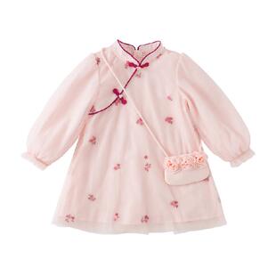 戴维贝拉连衣裙2026新款春款儿童国风汉服女童中大童裙子