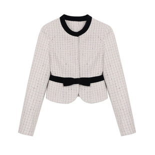 炸鸡欧尼 JeJuna 白秀珠小姐 25羊毛小香风上衣黑色a字半裙套装女