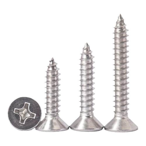 316不锈钢平头自攻螺丝KA 防锈十字沉头木牙螺丝钉M2M3M4M5M6M6.3