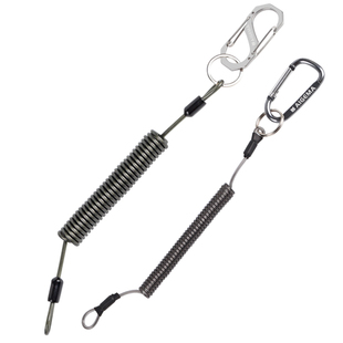 钓鱼失手绳伸缩钢丝钥匙弹簧绳路亚钳控鱼器弹力防丢脱登山挂扣绳