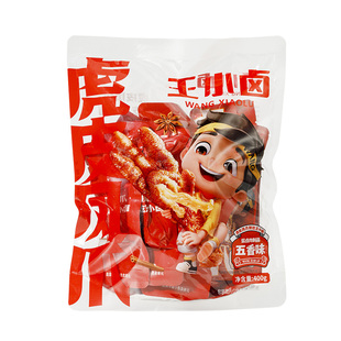 【杨幂同款】王小卤虎皮凤爪400g*2袋武汉黑鸭甜辣卤味鸡爪小零食