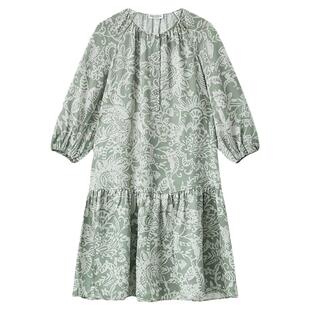 Marc O'Polo/MOP2026夏季新款时尚植物印花七分灯笼袖连衣裙女