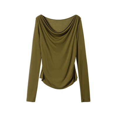 “垂荡诗行”荡领长袖上衣半身裙