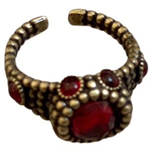 中古vintage爱心锆石开口戒指女小众设计古着食指戒复古叠戴指环