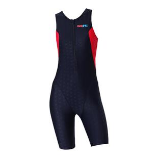 专业鲨鱼皮连体泳衣女款保守高级感平角无袖竞速游泳装游泳馆专用