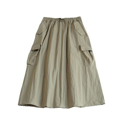中长款A字工装休闲半身裙