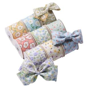 田园清新双面小碎花印刷丝带DIY蝴蝶结织带发夹发圈礼物缎带绸带