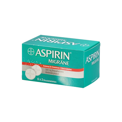 【自营】德国拜耳Aspirin阿司匹林偏头痛止痛泡腾片缓解疼痛12片