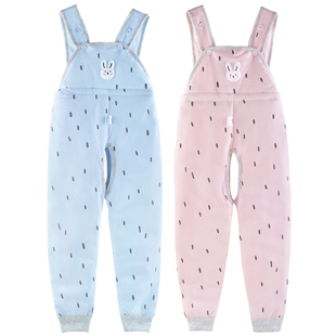 宝宝背带裤冬南极棉加厚棉裤单件纯棉护肚裤儿童加大幼儿园保暖裤