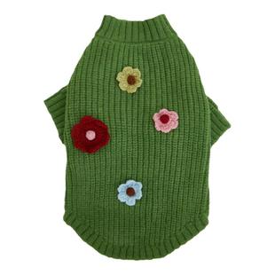 Tagi.《哈哈》怦怦花田手钩宠物毛衣花花秋冬宠物狗狗针织