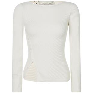 INSPIRE&STORIES斜纹修身针织衫侧开叉设计内搭打底衫