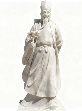 古代名医汉白玉石雕雕塑摆件