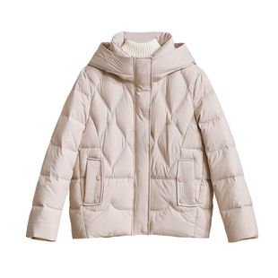 新款妈妈冬装短款连帽羽绒服中年女装中老年冬季加厚保暖气质外套