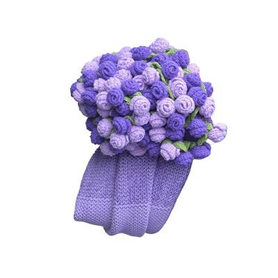 成品紫色玫瑰花束毛毯