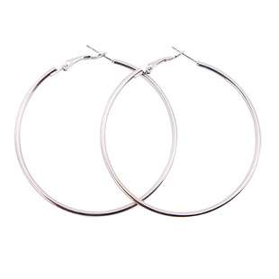 欧美极简个性超大圈圈耳环日韩夸张耳钉水希原子耳圈女耳夹保色