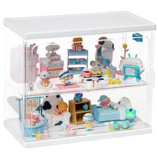 盲盒收纳展示架dimoo宅宅展示盒泡泡玛特手办立牌积木造景收藏柜