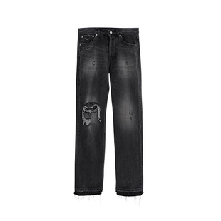 折扣现货 Far archive 23SS 破坏流苏做旧水洗直筒微喇牛仔裤vibe