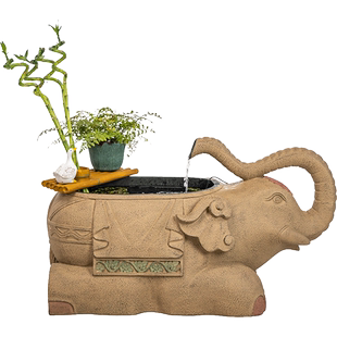 匠心坊中式阳台养鱼池花园造景户外庭院大象鱼池室外流水摆件鱼缸