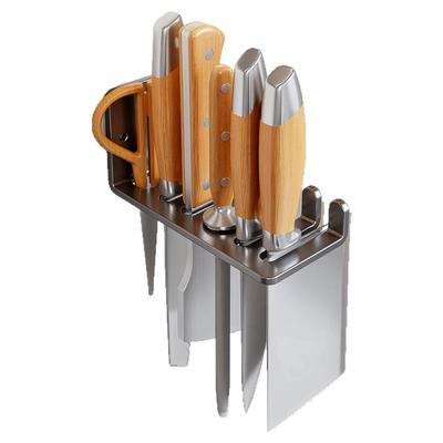 不锈钢厨房刀架壁挂式刀座置物架免打孔家用刀具收纳架放菜刀架子