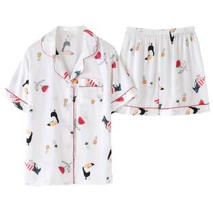 春秋季冰丝睡衣女款夏季薄款短袖短裤丝绸套装夏天可爱家居服大码