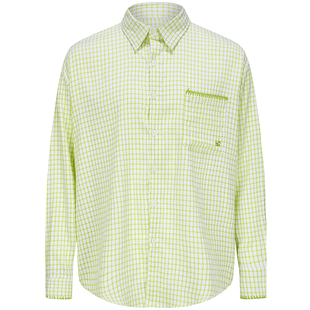 岚室（Clamisgold）清爽海盐手缝线格纹薄款防晒罩衫长袖衬衫上衣