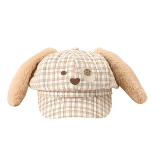 畹町帽子女可爱耳朵造型八角帽弯檐贝雷帽百搭显脸小报童画家帽子