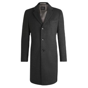 【90%羊毛】BOSS博斯 男士商务风长款羊毛羊绒混纺羊毛大衣外套