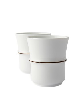 SHANG XIA上下白瓷竹节对杯茶杯礼盒新婚礼物 情侣对杯 朋友送礼
