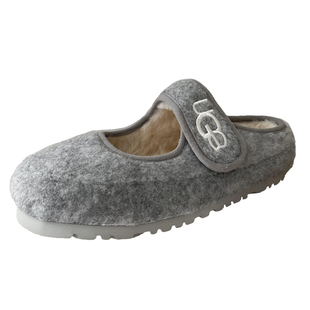 灰色玛丽珍毛毛鞋女加绒2025冬季新款一脚蹬棉鞋法式厚底豆豆单鞋